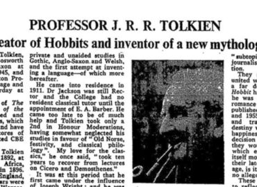 O Obituário de Tolkien – The Times (03.09.1973)
